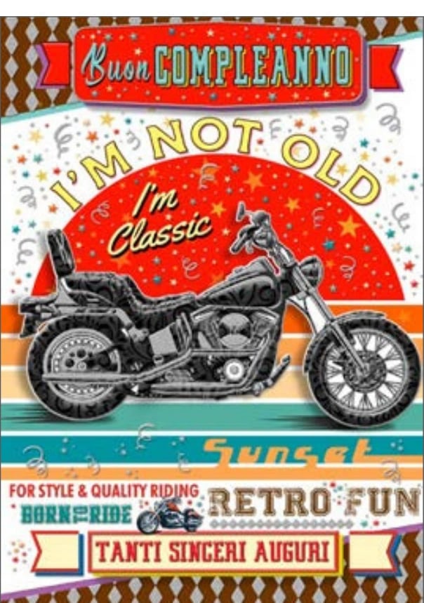Buon compleanno vintage — 12 biglietti assortiti