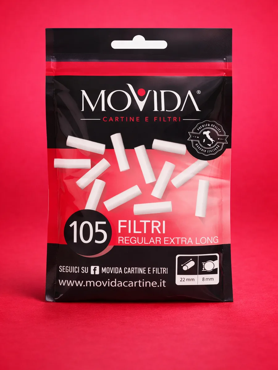 BOX DA 28 BUSTE 105 FILTRI DA 8x22MM RIVESTITI LISCI